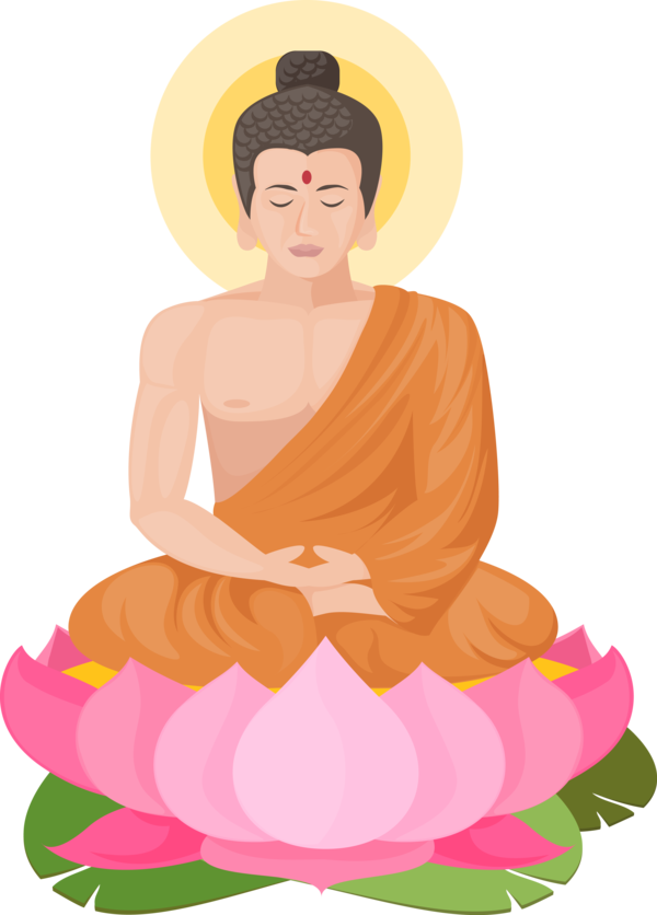 Transparent Bodhi Day Meditation Sitting Kneeling for Bodhi Lotus for Bodhi Day