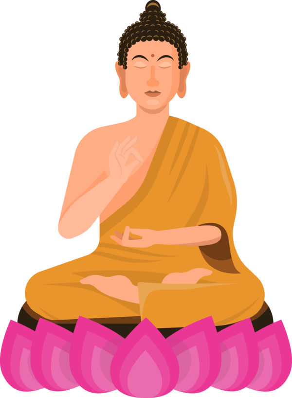 Transparent Bodhi Day Meditation Kneeling Monk for Bodhi Lotus for Bodhi Day