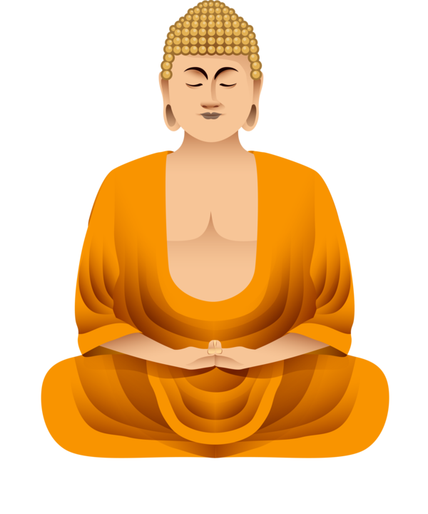 Transparent Bodhi Day Meditation Yellow Monk for Bodhi for Bodhi Day