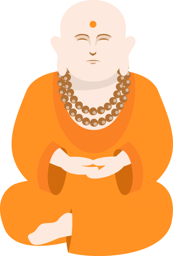 Transparent Bodhi Day Orange Monk for Bodhi for Bodhi Day