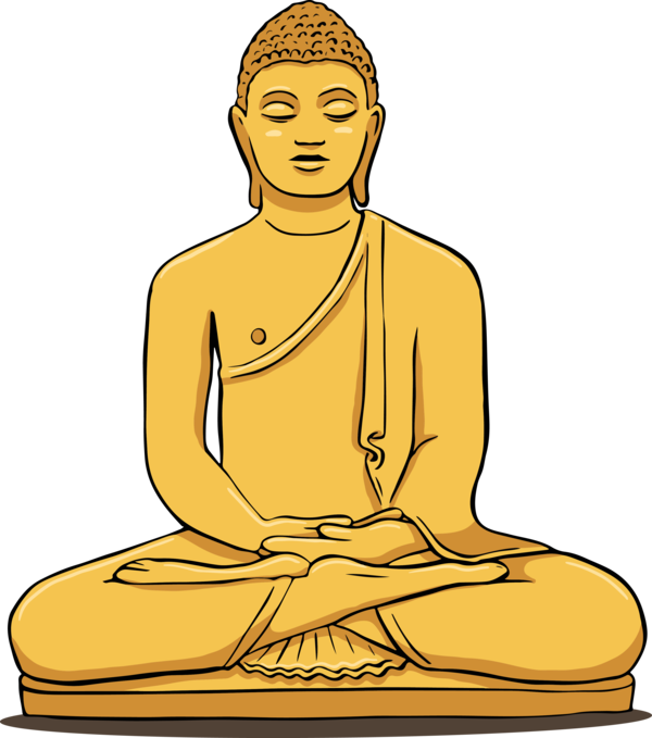 Transparent Bodhi Day Sitting Meditation Yellow for Bodhi for Bodhi Day