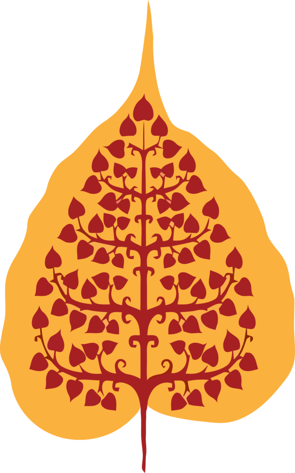 Transparent Bodhi Day Leaf Tree Orange for Bodhi for Bodhi Day
