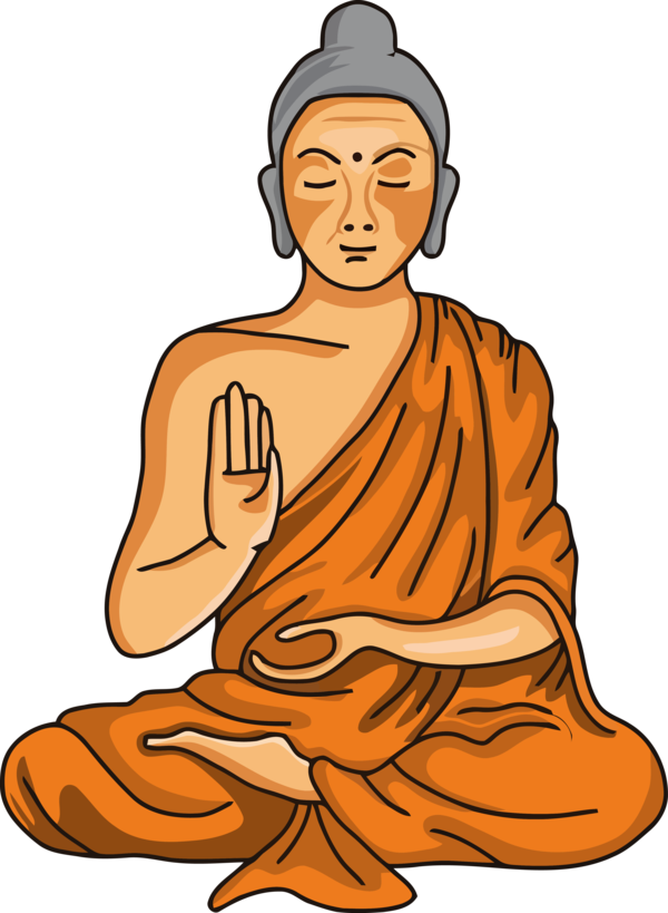 Transparent Bodhi Day Monk Sitting Kneeling for Bodhi for Bodhi Day