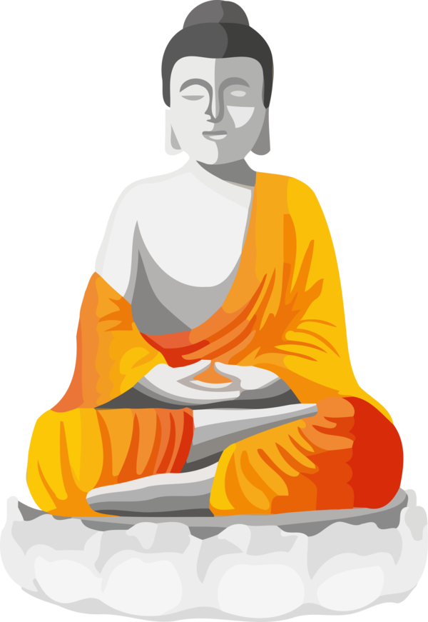 Transparent Bodhi Day Sitting Meditation Orange for Bodhi for Bodhi Day