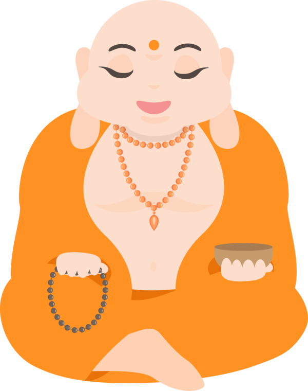 Transparent Bodhi Day Facial expression Orange Cartoon for Bodhi for Bodhi Day