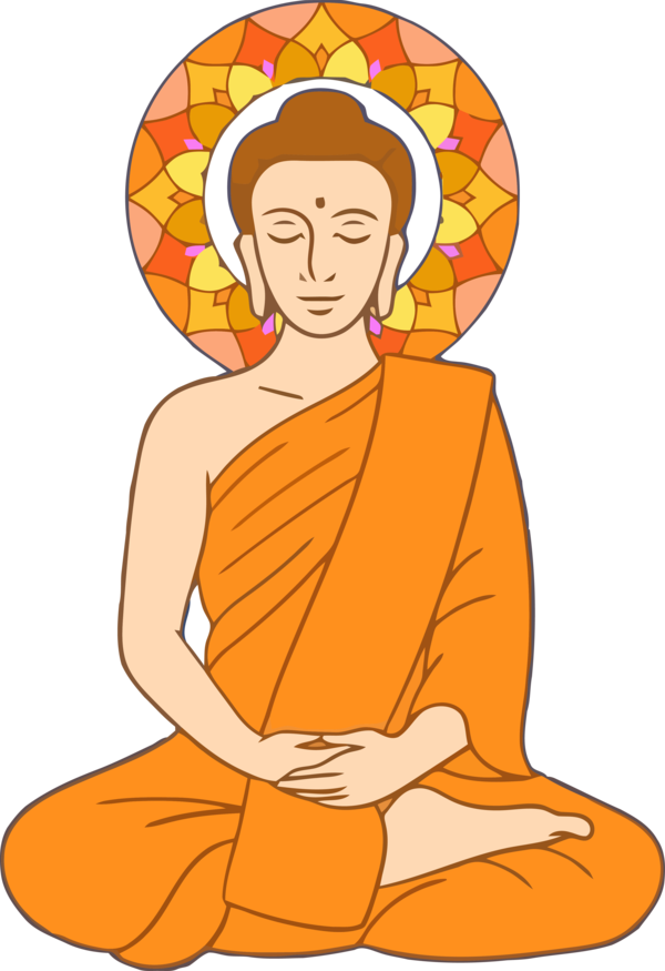 Transparent Bodhi Day Orange Sitting Meditation for Bodhi for Bodhi Day