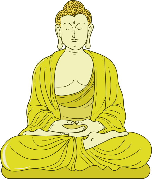 Transparent Bodhi Day Sitting Yellow Meditation for Bodhi for Bodhi Day