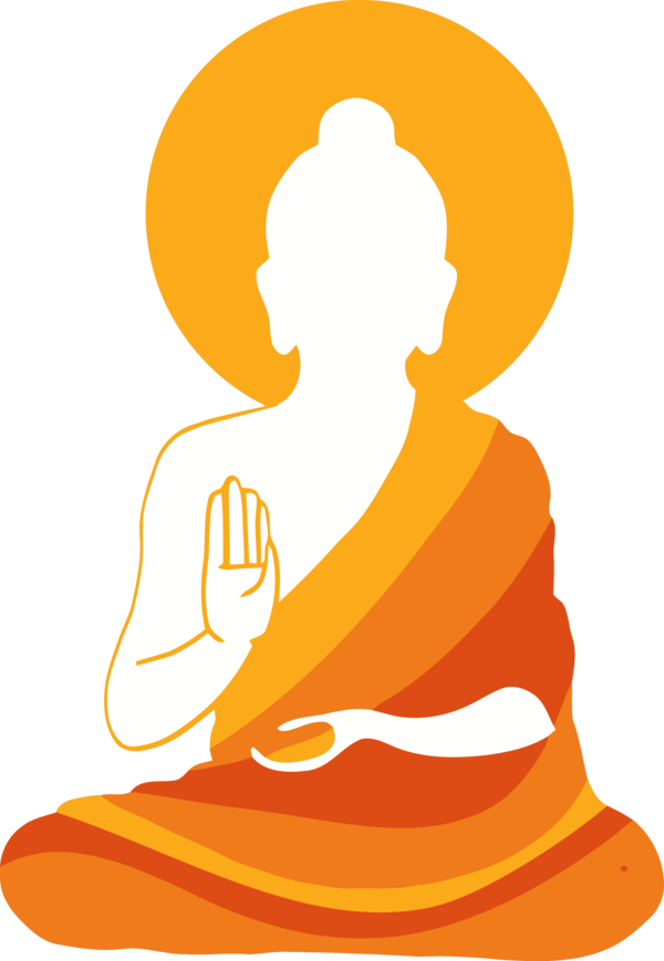 Transparent Bodhi Day Orange Meditation Kneeling for Bodhi for Bodhi Day