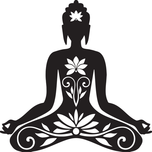 Transparent Bodhi Day Black-and-white Sitting Meditation for Bodhi for Bodhi Day