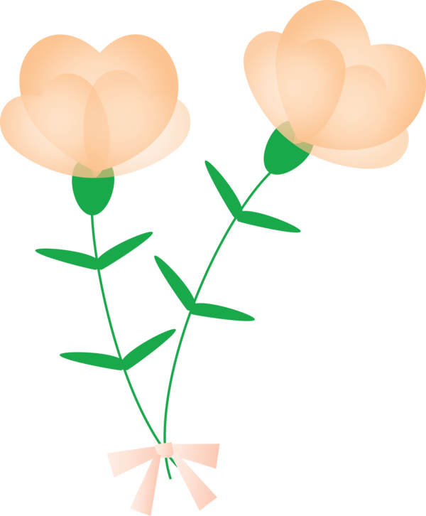 Transparent Mother's Day Leaf Plant stem Plant for Mother's Day Flower for Mothers Day