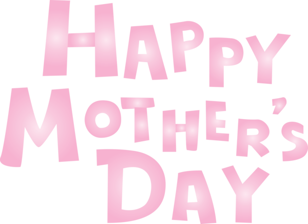 Transparent Mother's Day Pink Font Text for Mothers Day Calligraphy for Mothers Day