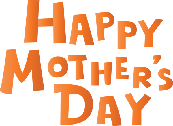 Transparent Mother's Day Font Text Orange for Mothers Day Calligraphy for Mothers Day