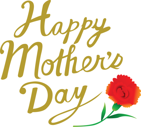 Transparent Mother's Day Font Text Yellow for Mothers Day Calligraphy for Mothers Day