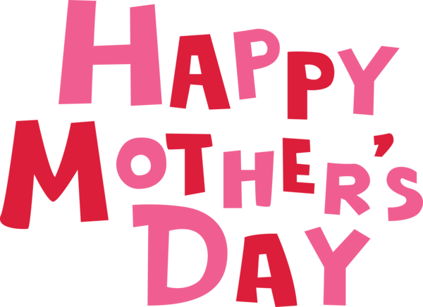 Transparent Mother's Day Font Pink Text for Mothers Day Calligraphy for Mothers Day
