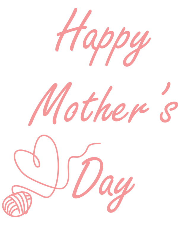 Transparent Mother's Day Text Font Pink for Mothers Day Calligraphy for Mothers Day