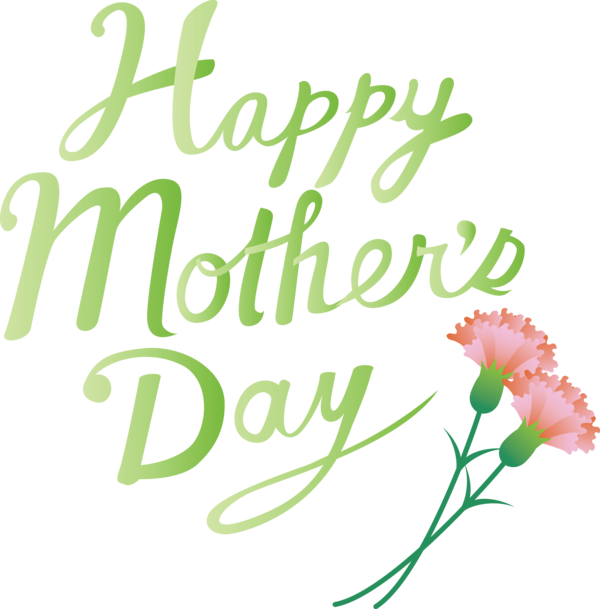 Transparent Mother's Day Font Text Cut flowers for Mothers Day Calligraphy for Mothers Day