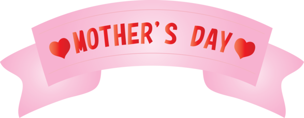 Transparent Mother's Day Pink Text Material property for Mothers Day Ribbon for Mothers Day