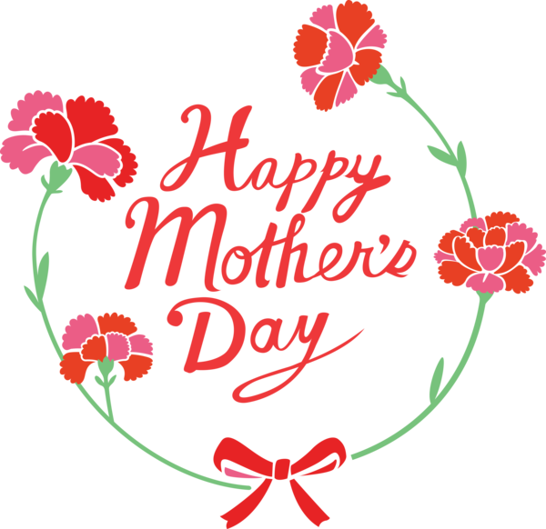 Transparent Mother's Day Text Font Plant for Mothers Day Calligraphy for Mothers Day