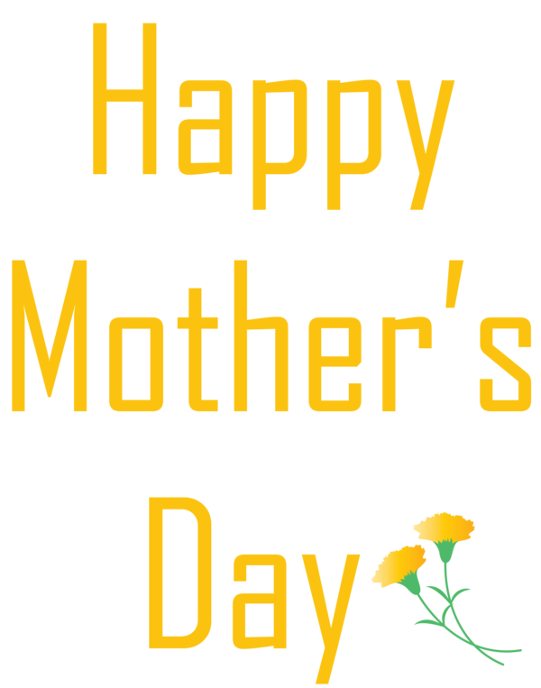 Transparent Mother's Day Text Font Yellow for Mothers Day Calligraphy for Mothers Day