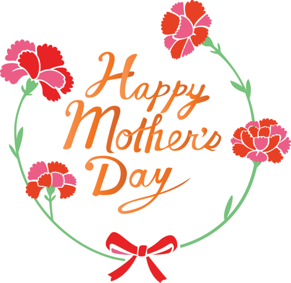 Transparent Mother's Day Text Cut flowers Plant for Mothers Day Calligraphy for Mothers Day