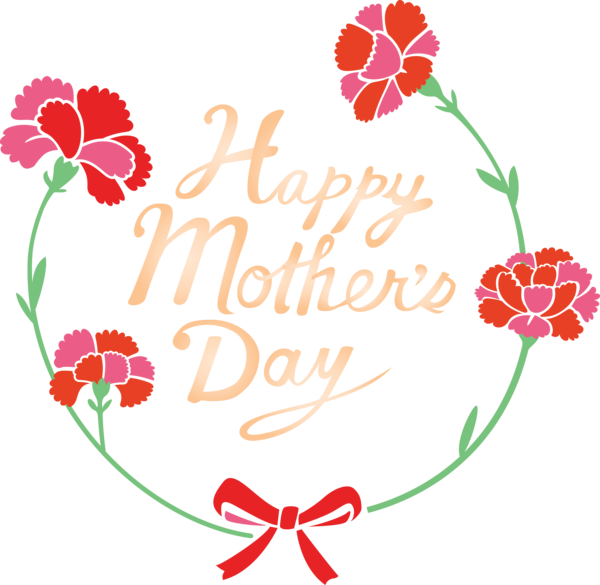 Transparent Mother's Day Plant Flower Floral design for Mothers Day Calligraphy for Mothers Day