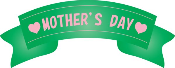 Transparent Mother's Day Green Text Logo for Mothers Day Ribbon for Mothers Day