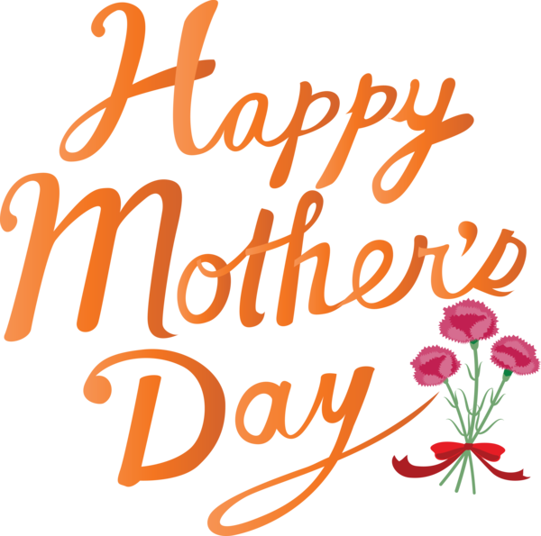 Transparent Mother's Day Text Font Happy for Mothers Day Calligraphy for Mothers Day
