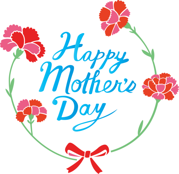 Transparent Mother's Day Text Plant Font for Mothers Day Calligraphy for Mothers Day