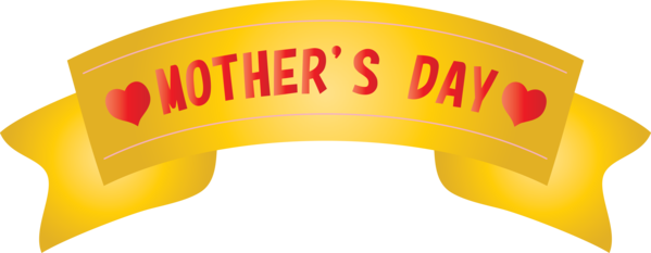 Transparent Mother's Day Yellow Text Logo for Mothers Day Ribbon for Mothers Day