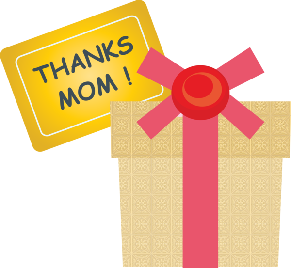 Transparent Mother's Day Yellow Material property Ribbon for Happy Mother's Day for Mothers Day
