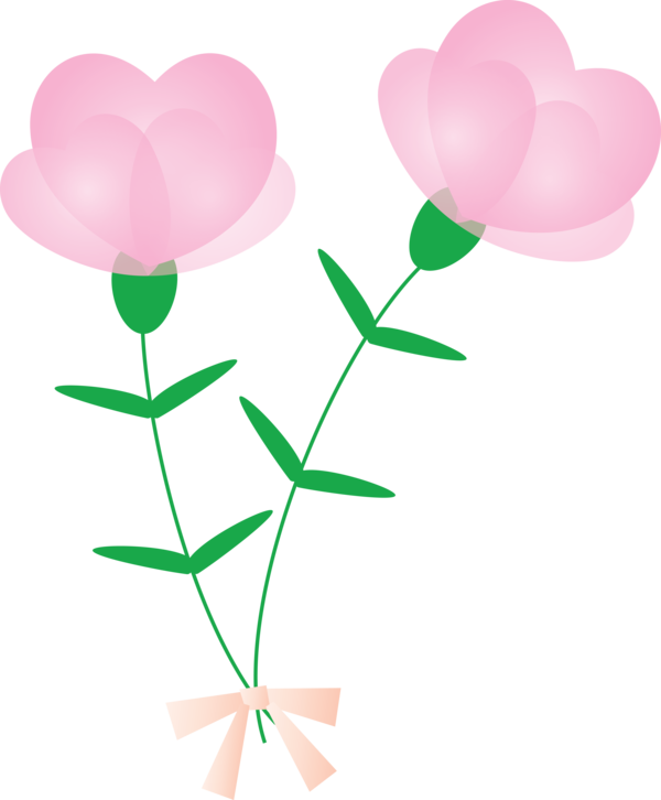 Transparent Mother's Day Pink Flower Pedicel for Mother's Day Flower for Mothers Day