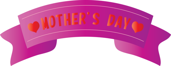 Transparent Mother's Day Pink Violet Text for Mothers Day Ribbon for Mothers Day