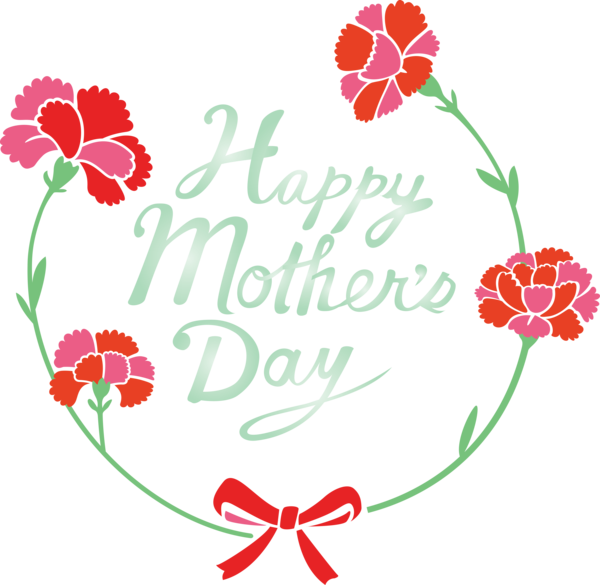 Transparent Mother's Day Plant Flower Font for Mothers Day Calligraphy for Mothers Day