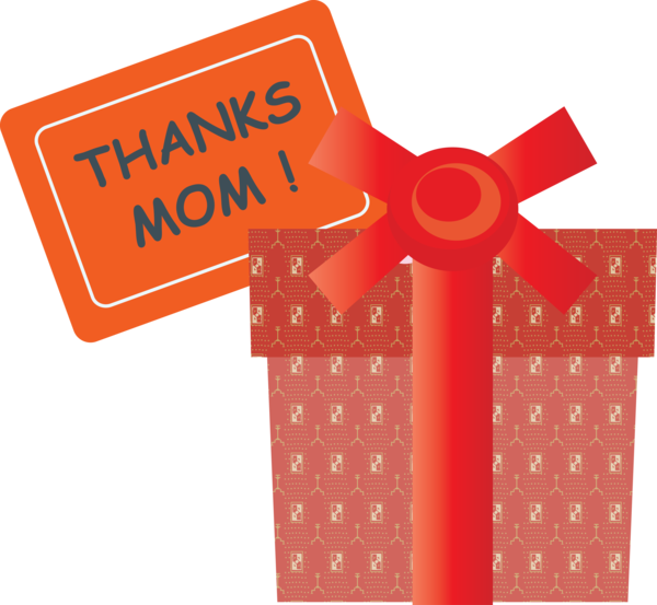 Transparent Mother's Day Orange Red Present for Happy Mother's Day for Mothers Day