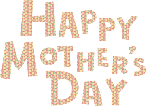 Transparent Mother's Day Font Text Pattern for Mothers Day Calligraphy for Mothers Day