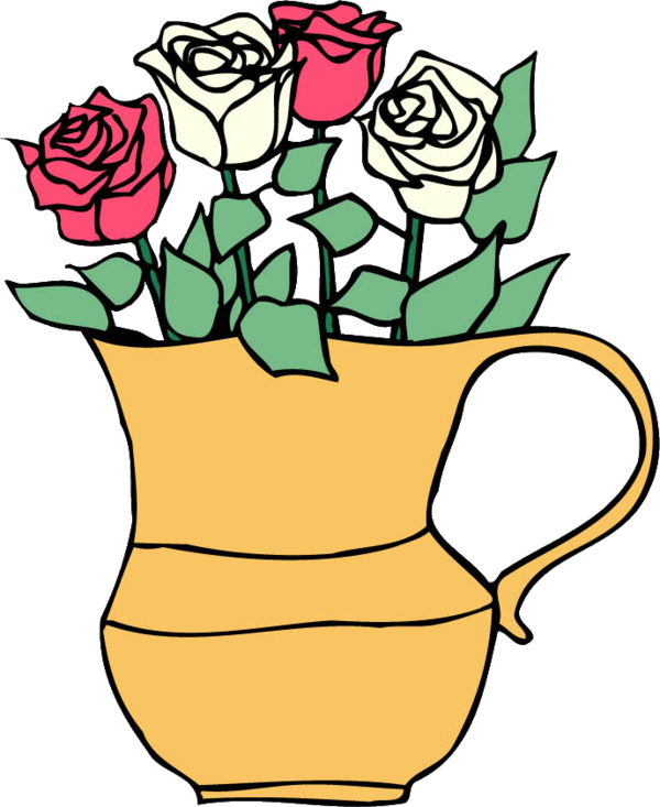 Transparent Valentine's Day Flowerpot Line art Flower for Rose for Valentines Day