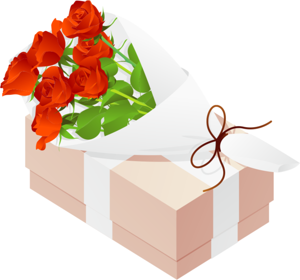 Transparent Valentine's Day Orange Flower Box for Rose for Valentines Day
