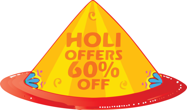 Transparent Holi Cone Party hat Triangle for Holi Sale for Holi