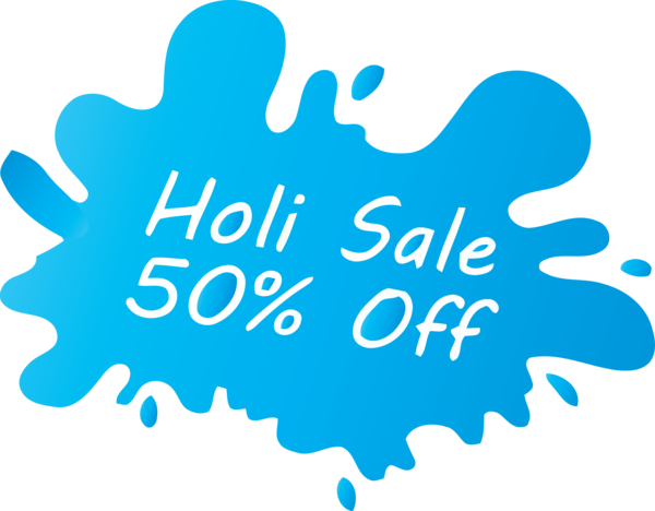 Transparent Holi Text Turquoise Logo for Holi Sale for Holi