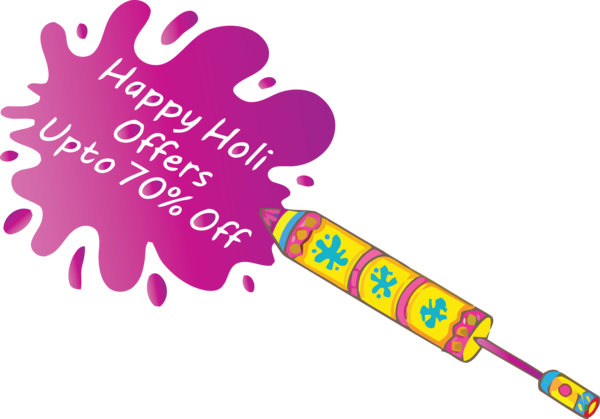Transparent Holi Text Logo for Holi Sale for Holi