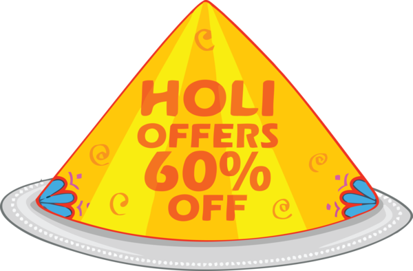Transparent Holi Cone Party hat Triangle for Holi Sale for Holi