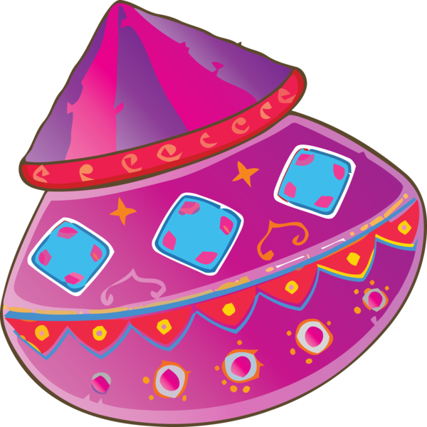 Transparent Holi Pink Party hat Magenta for Happy Holi for Holi