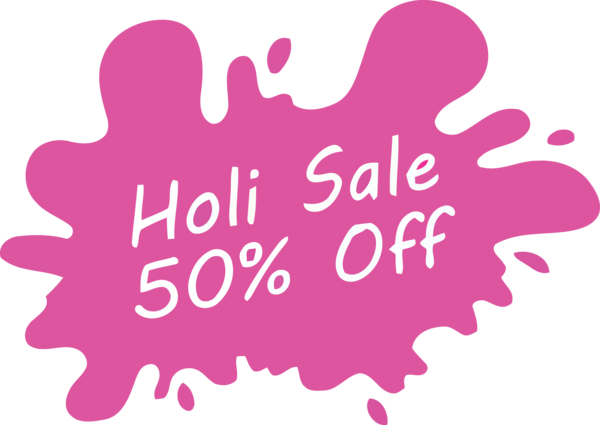 Transparent Holi Text Pink Font for Holi Sale for Holi