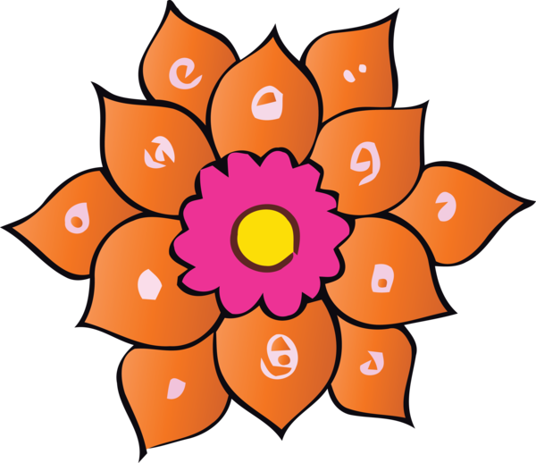 Transparent Holi Flower Orange Petal for Happy Holi for Holi