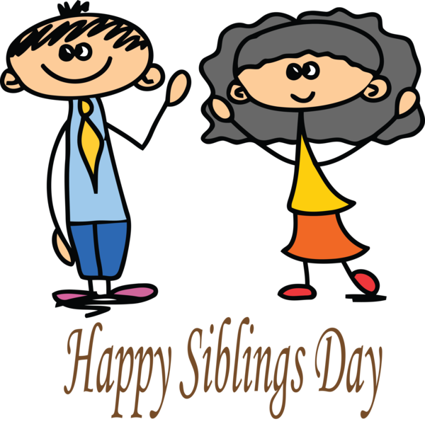 Transparent Siblings Day Cartoon Facial expression Cheek for Happy Siblings Day for Siblings Day