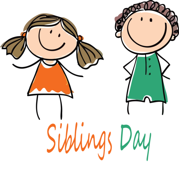 Transparent Siblings Day Cartoon Green Cheek for Happy Siblings Day for Siblings Day