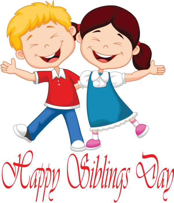 Transparent Siblings Day Cartoon Happy Sharing for Happy Siblings Day for Siblings Day