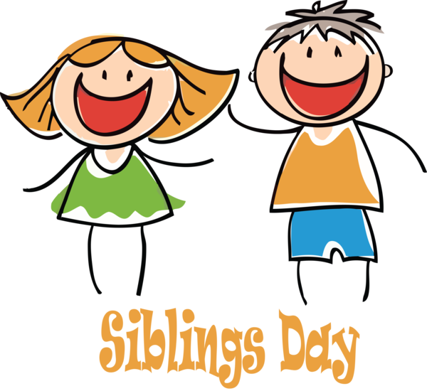 Transparent Siblings Day Cartoon Facial expression Happy for Happy Siblings Day for Siblings Day