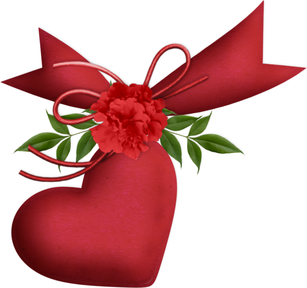 Transparent Valentine's Day Red Flower Plant for heart with flower for Valentines Day