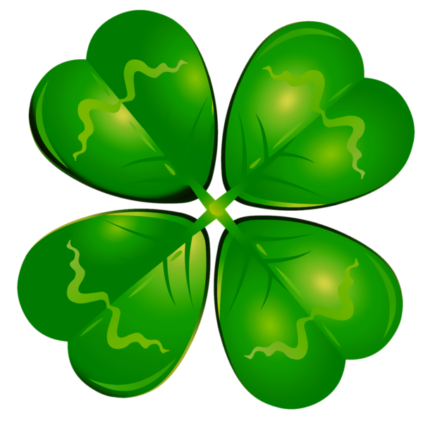 Transparent St. Patrick's Day Green Leaf Shamrock for Four Leaf Clover for St Patricks Day